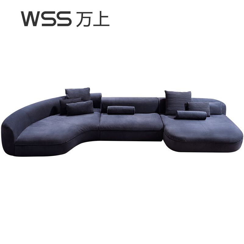 Italian Baxter creative minimalist arched head layer frosted Bull Leather Corner Villa Large Terrace Number Living Room Leather Sofa