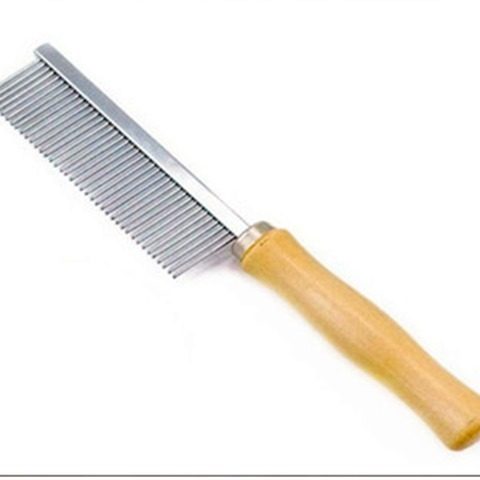 Pet Comb Stainless Steel Combed Dense Teeth Comb Cat comb Puppy comb Comb Wooden handle Comb Beauty Comb with a Flea comb