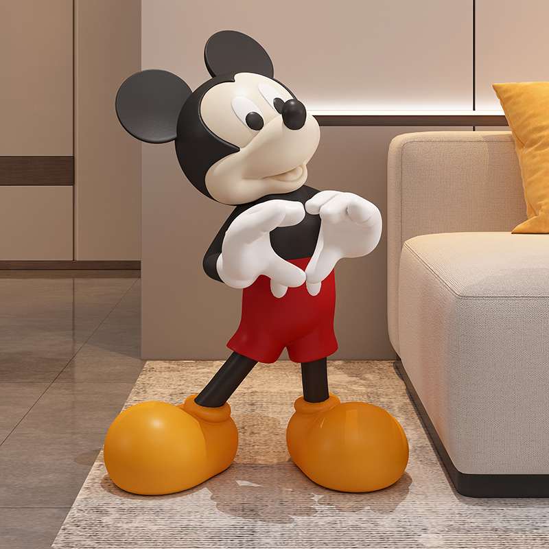 Mickey Mouse Large Floor-Standing Ornament for Living Room, Next to Tv Cabinet, Home Decoration, High-End Housewarming Gift