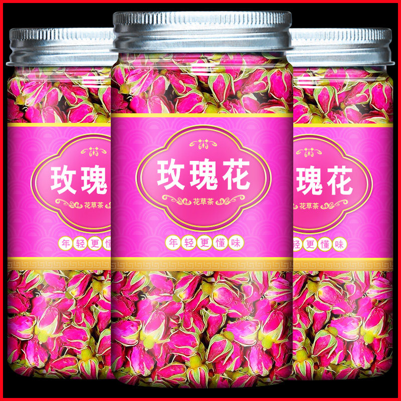 Rose Tea Flagship Store Bulk Pingyin Double Petal Dried Rose Canned White Plum Blossom Non-Tongrentang Tea Bag