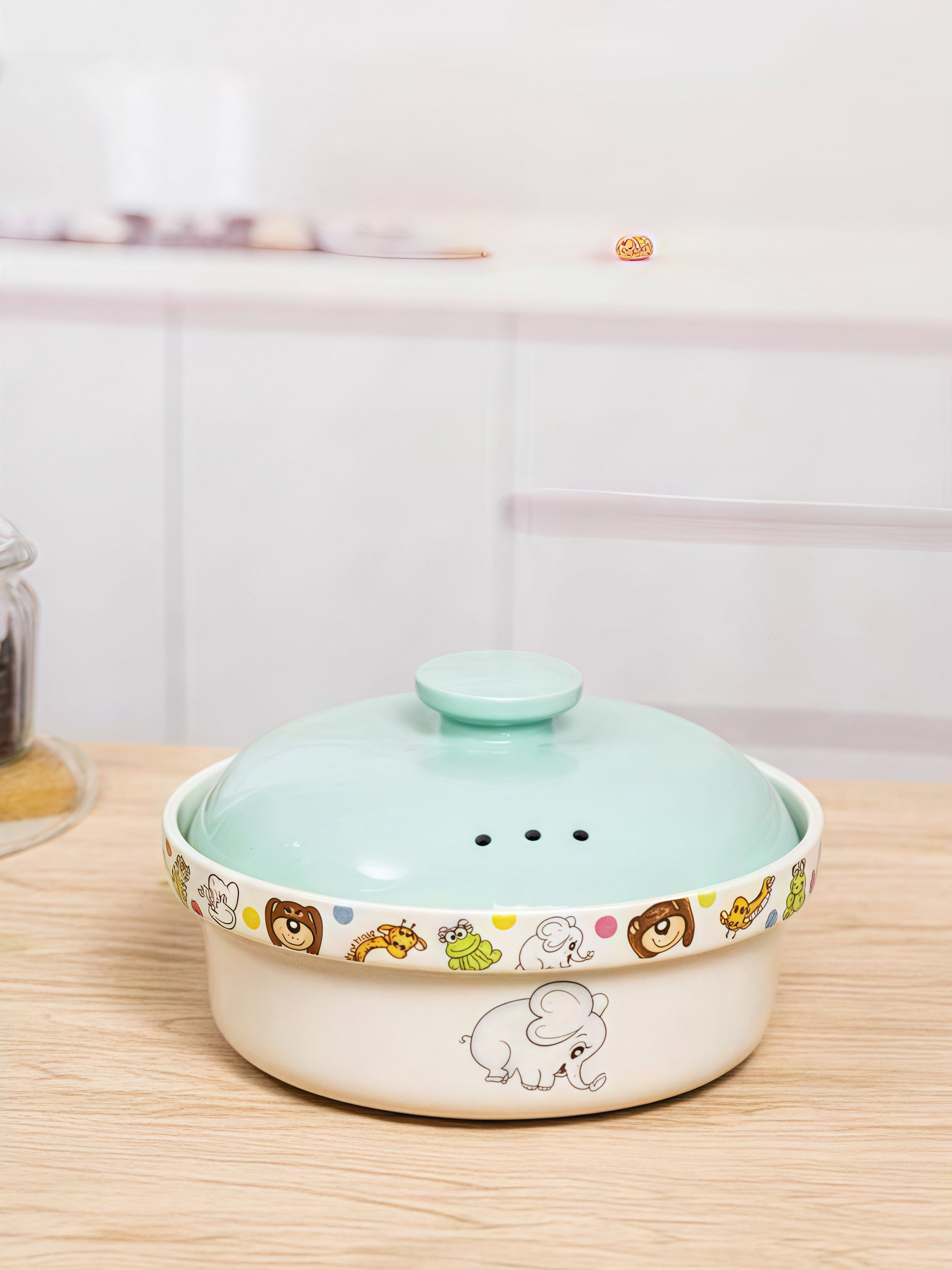 Midea Galanz Microwave Oven Ceramic Steamer Heating Multifunctional Steaming Bowl Lid for Home Use Rice Steaming Utensil