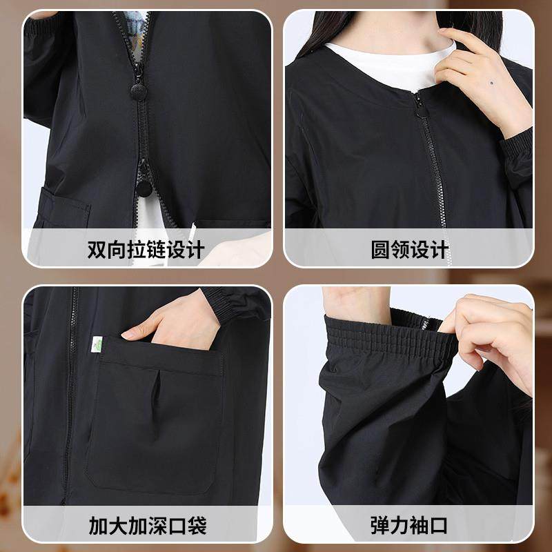 Apron for Women, Petite Size, Autumn and Winter, Long-Sleeved, Pure Cotton, Kitchen Use, 2026 New Model, Oil-Proof, Plus Size Work Clothes