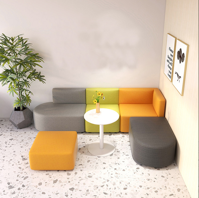 Customized Office Creative Leisure Mosaic Sofa Company Reception Training Organization Simple Modern Sofa Set