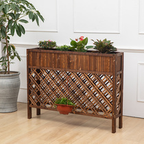 Restaurant partition fence outdoor flower box anti-corrosive wood mesh frame cut flower frame frame