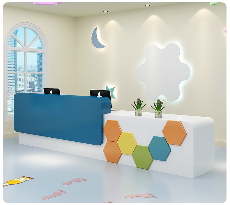 School training class Environmental protection paint front desk Kindergarten educational institution reception desk Service Desk Early Education Center Bar