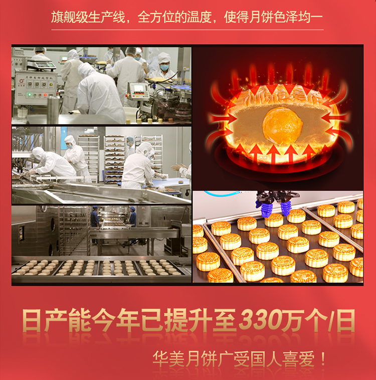 华美月饼团圆华礼830g广式月饼礼盒，郑州华美月饼批发