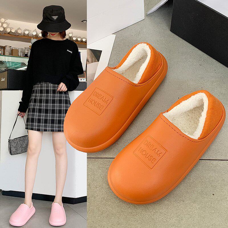 Pregnant women's shoes women's winter fleece warm outerwear cotton slippers slip-on loafers mother non-slip soft-soled bread shoes