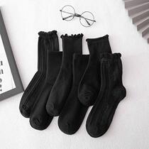 Black jk Sox children Han version of the cylinder Short Sox fall Autumn Section Women Ins Tide 100 Hitch Cute Days Student Heaps Stocking Socks