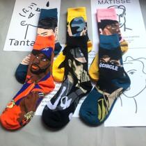 5 Double loaded cotton socks male and female high cylinder tide socks Han version original Cebu Sox student basketball hip hop skateboard socks