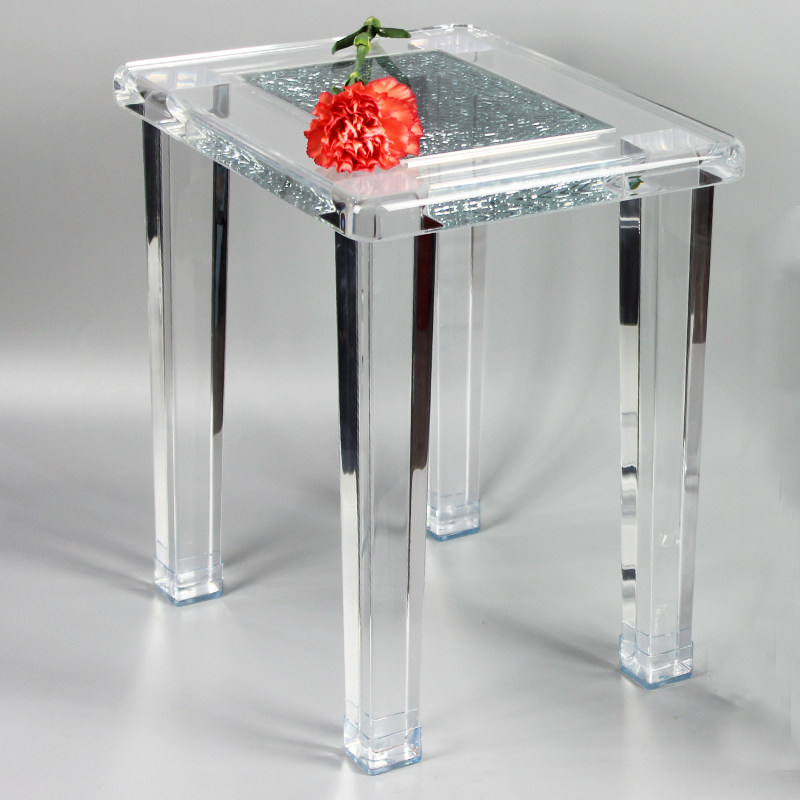 Ice Cracks Transparent Makeup Makeup Chairs Acrylic Minimalist Home Bedroom Bathroom Bath Bench Swap Shoes Short Bench