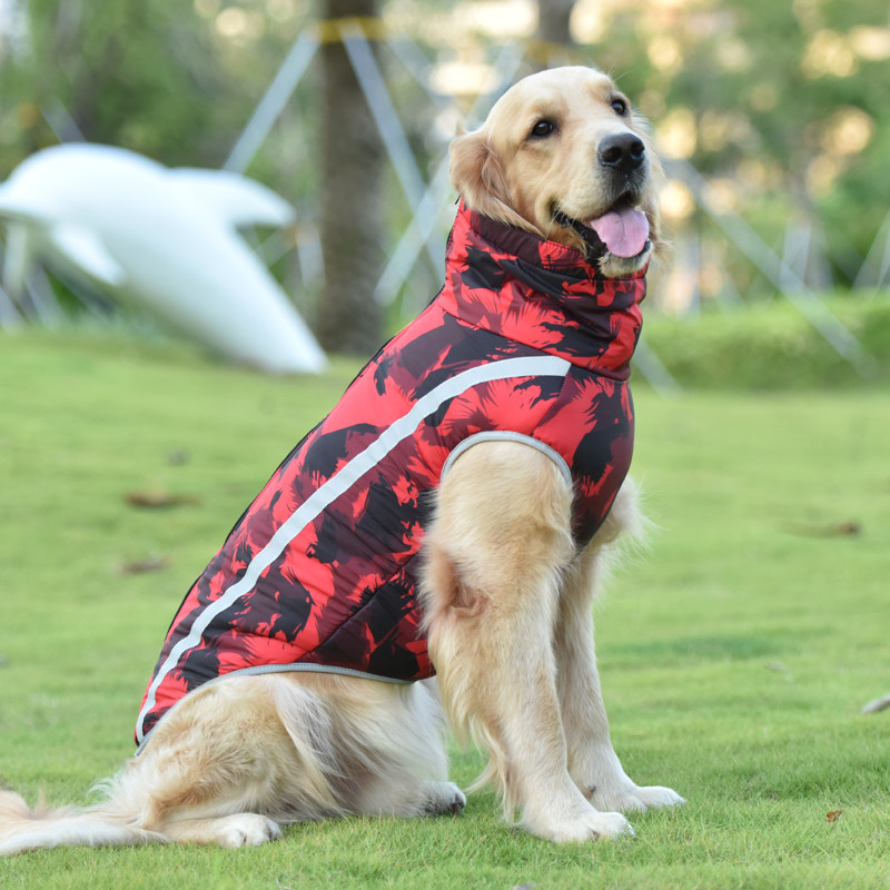 Golden retriever dog clothes medium-sized dog autumn and winter clothes Labrador multilateral herding large dogs warm pet winter cotton vest
