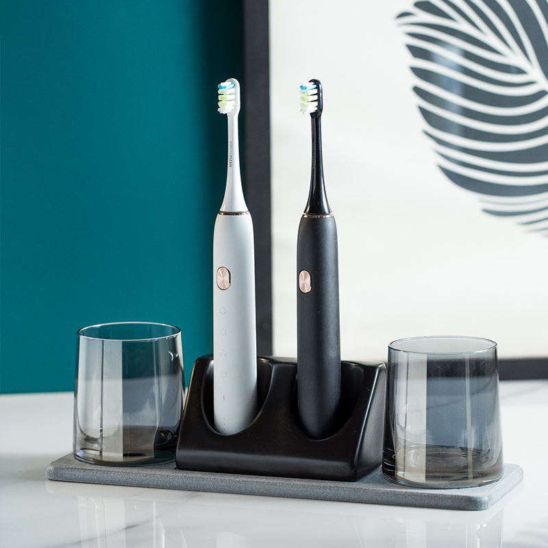 Tabletop electric toothbrush holder diatom mud absorbent pad toothbrush placement rack base creative home gargle cup set