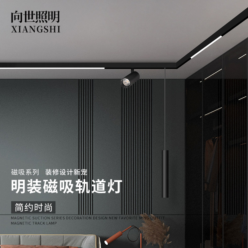 Xiangshi Lighting installed magnetic suction track light LED spotlight high display grille light floodlight folding living room aisle without main light