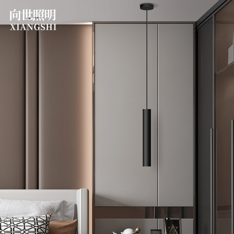 Xiangshi Lighting cylindrical hanging line downlight long cylindrical hoisting and lengthening COB spotlight high display LED single lamp bedside chandelier