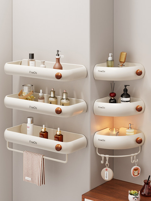 Finechi Bathroom Shelf Toilet Sink No-Drill Bathroom Shower Gel Triangle Storage Rack