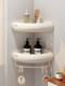 Finechi Cream Style Bathroom Shelf, No-Drill Wall-Mounted Toilet Shower Triangle Storage Rack