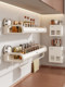 Finechi Kitchen Suction Cup Storage Rack Spice Rack Wall-Mounted Multi-Functional Condiment Storage Shelf Cream Style
