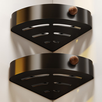 Finechi Vintage-Style Bathroom Shelf, No-Drill Corner Triangular Basket for Toilet, Washroom, Shower Room