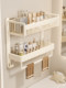 Bathroom Storage Rack, No-Drill Wall-Mounted Organizer for Bathroom, Toilet, Washbasin, Towel Rack, Milky White