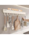 Kitchen Hook, No-Drill Storage Rack, Wall-Mounted for Spatulas, Spoons, and Kitchen Utensils, Movable, Milk White Finechi