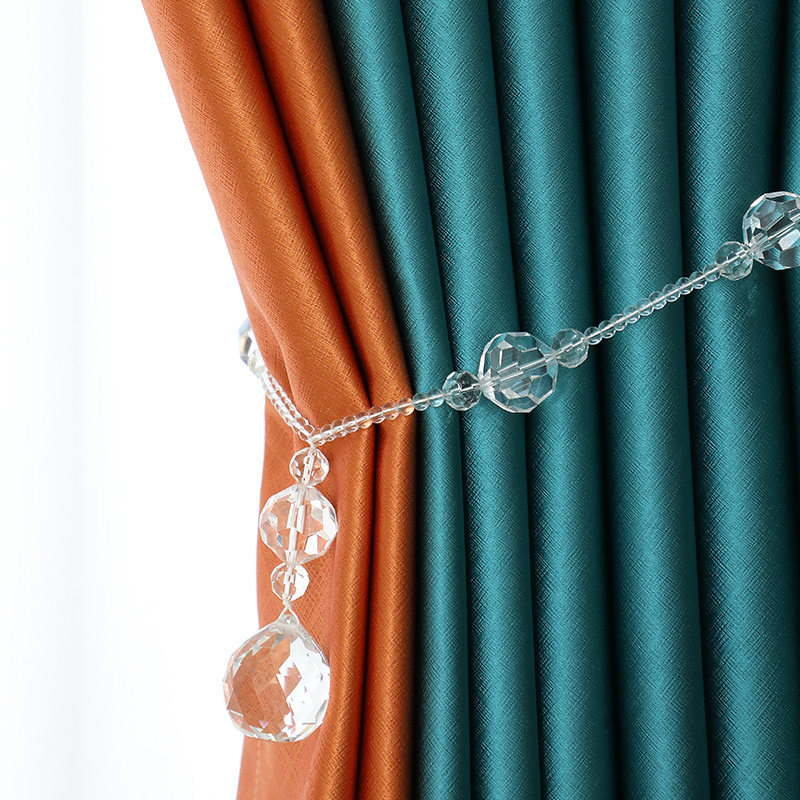 Curtain Shading 2021 New Water Corrugated Curtain Living Room Bedroom Light Lavish Sun-Shading Hook-Style Window Cord Fabric Snake Curtain