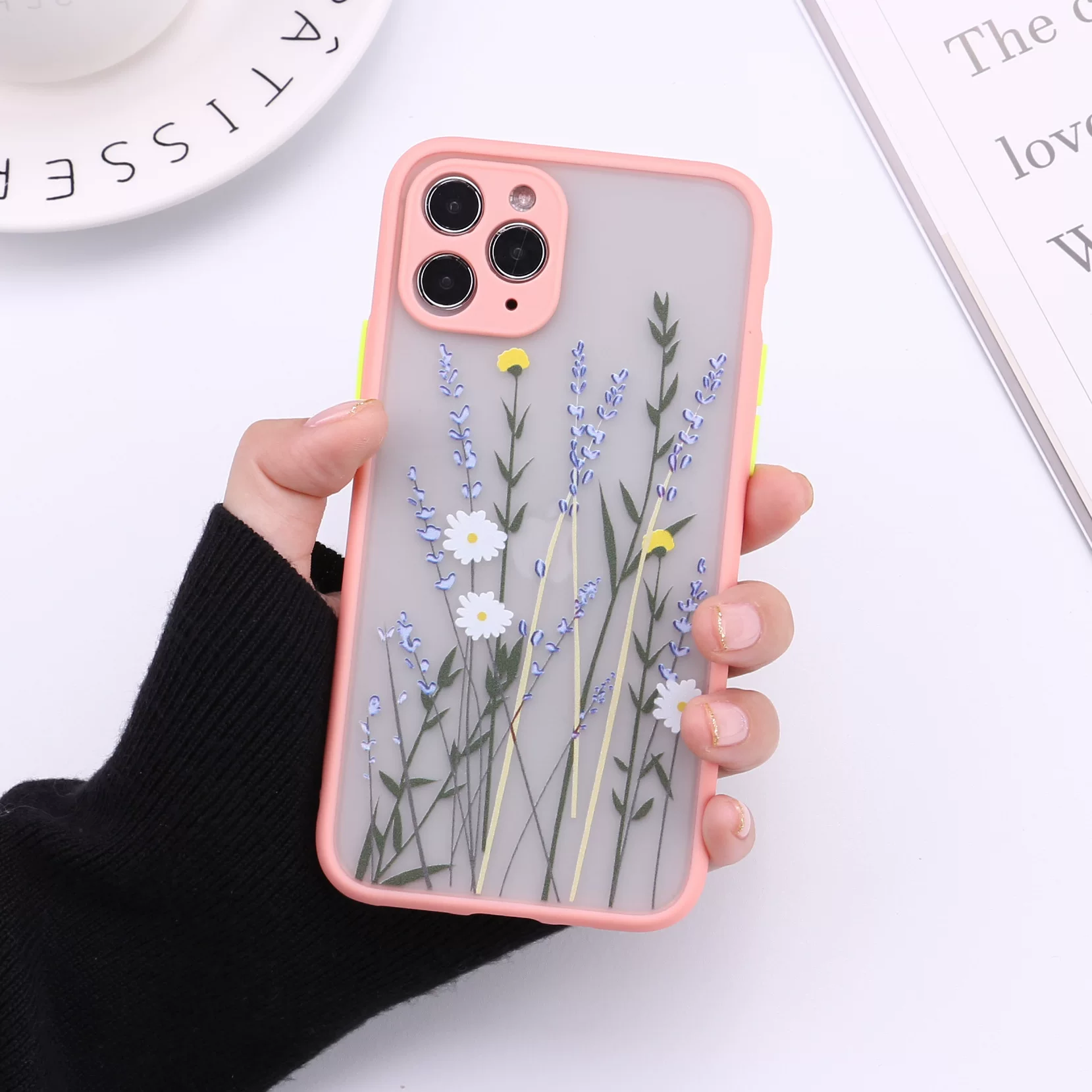 Кейс с 3D рельефным рисунком цветок для iPhone 11 Pro Max X XS MAX 7 8 Plus SE2020, мягкий бампер, прозрачный