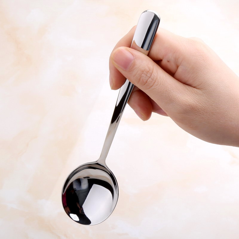 lediar home 304 stainless steel spoon eating spoon long handle deepening large number thickened round soup spoon dining room drinking soup