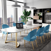 Simple marble conference table Nordic desk Modern long table Nordic simple workbench Computer table Negotiation table