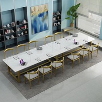 Simple Nordic desk Marble conference table Wrought iron desk and chair Fashion desk and chair large workbench