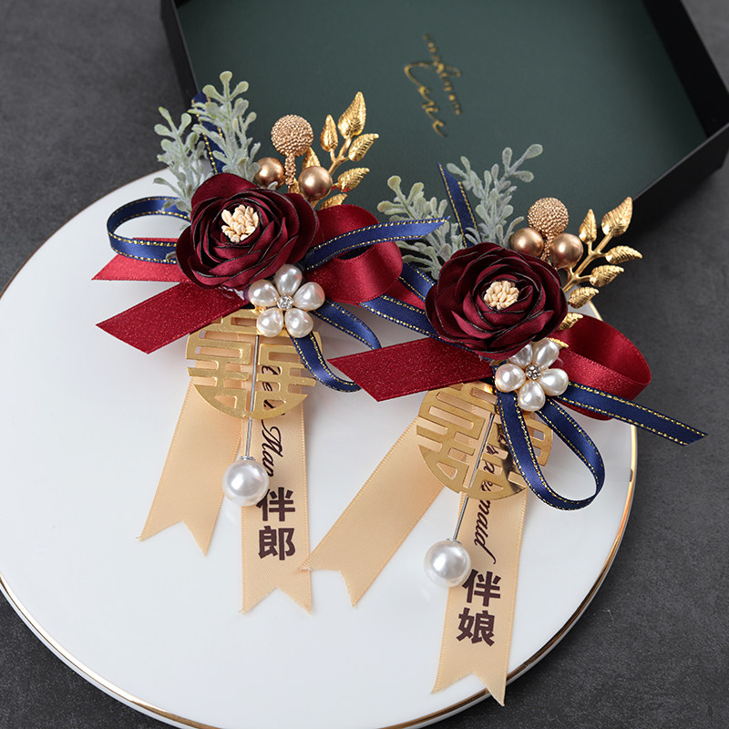 Mori wedding corsage wedding bride and groom parents corsage best man bridesmaid relatives guests opening ceremony brooch