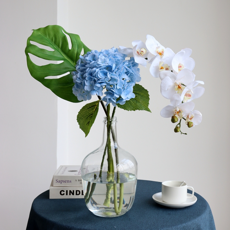 Beauty salon fake flower simulation flower arrangement wet hydrangea flower high-end light luxury indoor table decoration flower arrangement