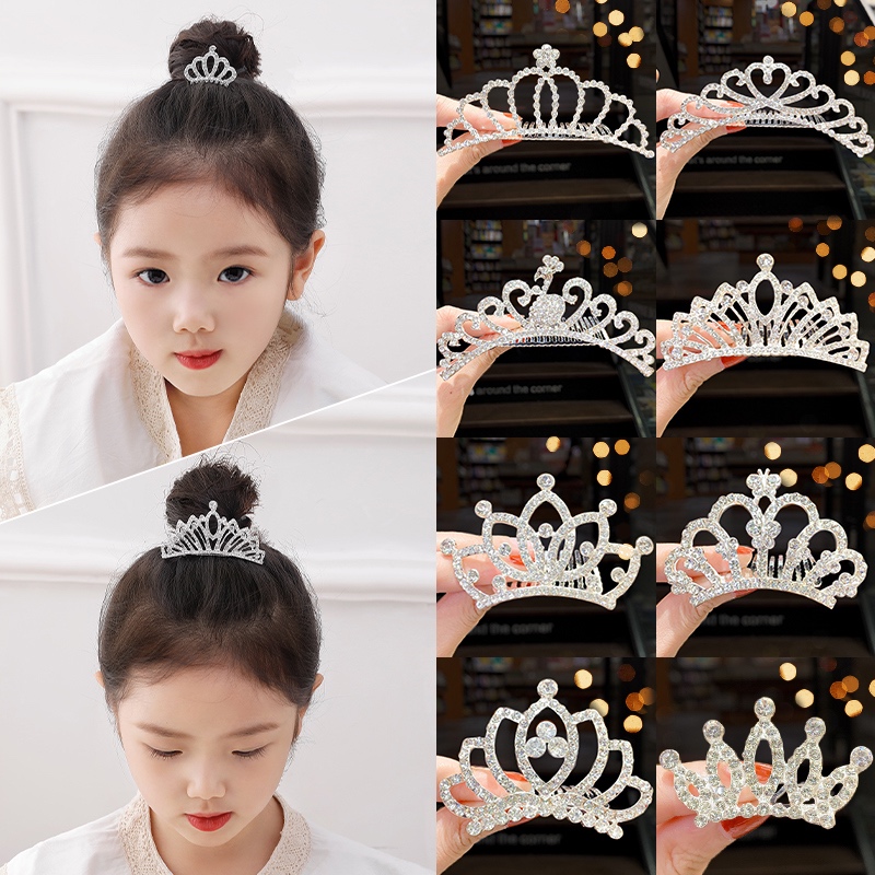 June 1 Children's Day Tiara Dancing crown Children's Trumpet Birthday tiara High-end Hanfu girl host