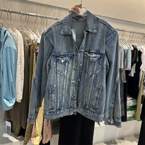 IN CHOOSEU Han Edition 2023 Hong Kong - taste retro wash for old tie - tied long sleeve jacket cowboy coat woman