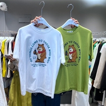 trust me Korean version 2022 summer new loose casual cartoon bear print short-sleeved T-shirt womens top trend