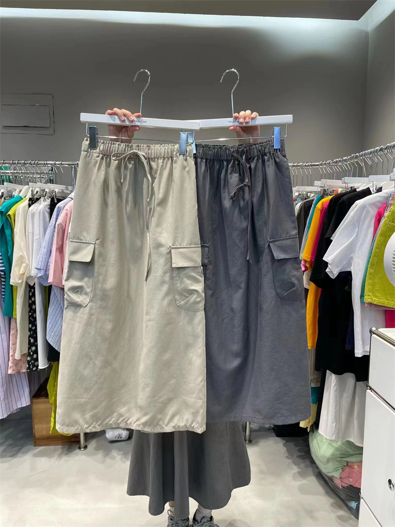 trust me Korean Dongdaemun 2022 summer new casual all-match high waist straight mid-length high waist skirt