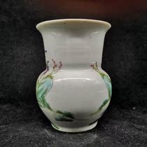 Xinxin Hall Guangxu Year-made pastel Fu Lu Shou Three-star slag bucket spittoon Basin Dad Bucket Spit pot Antique antique old goods