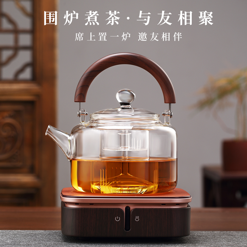 Pin Yi stellar empty lift beam steaming integrated glass teapot kettle fully automatic boiling black tea ware electric pottery stove set