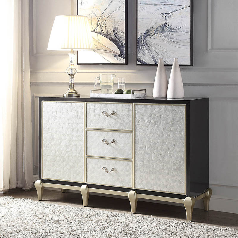 Jiyoujia furniture modern home storage cabinet Italian Nordic living room simple light luxury porch solid wood sideboard