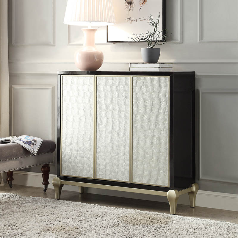 Jiyoujia furniture light luxury home entry living room locker storage cabinet villa multi-layer large-capacity solid wood shoe cabinet