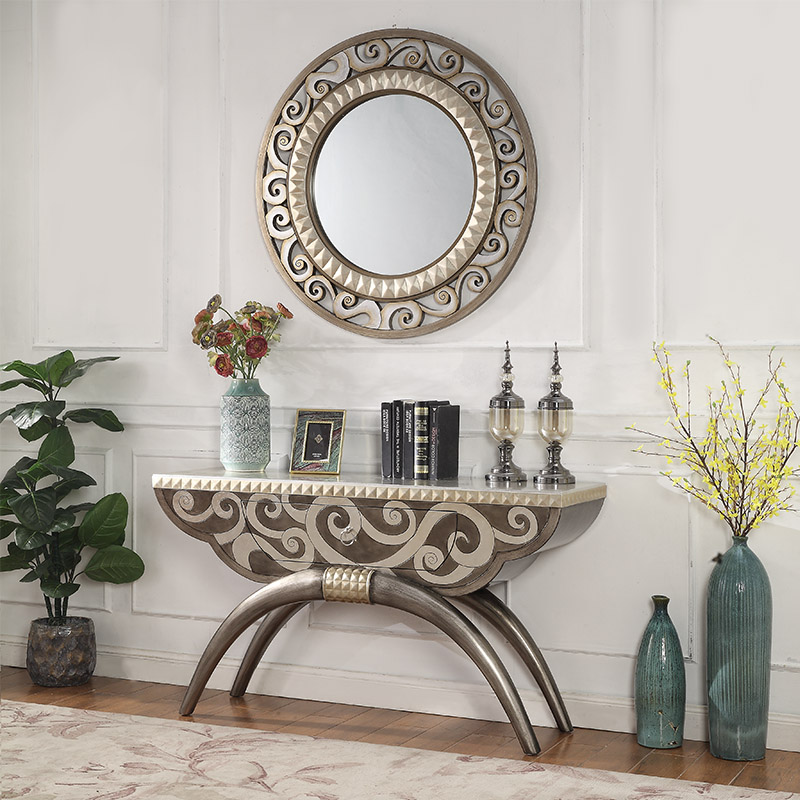 European-style porch table light luxury side view table Nordic Italian minimalist style porch cabinet modern minimalist entry porch table