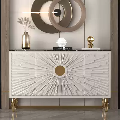 Italian light luxury entrance cabinet Modern simple villa decoration storage cabinet Solid wood wine cabinet Nordic marble dining cabinet