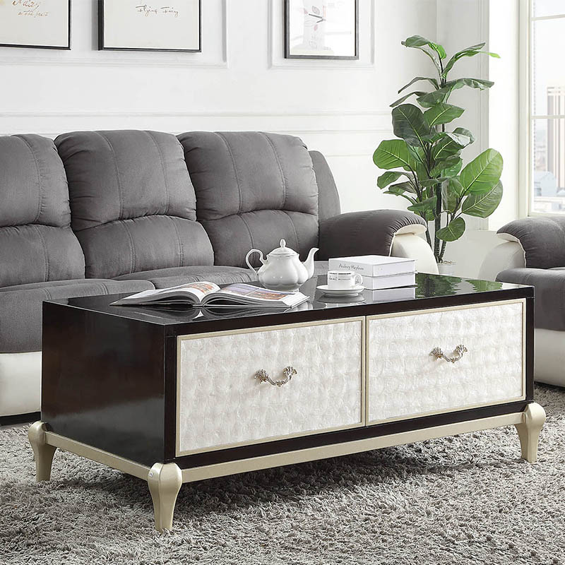 Jiyoujia furniture living room home retro tea table light luxury small apartment modern multifunctional Italian solid wood coffee table