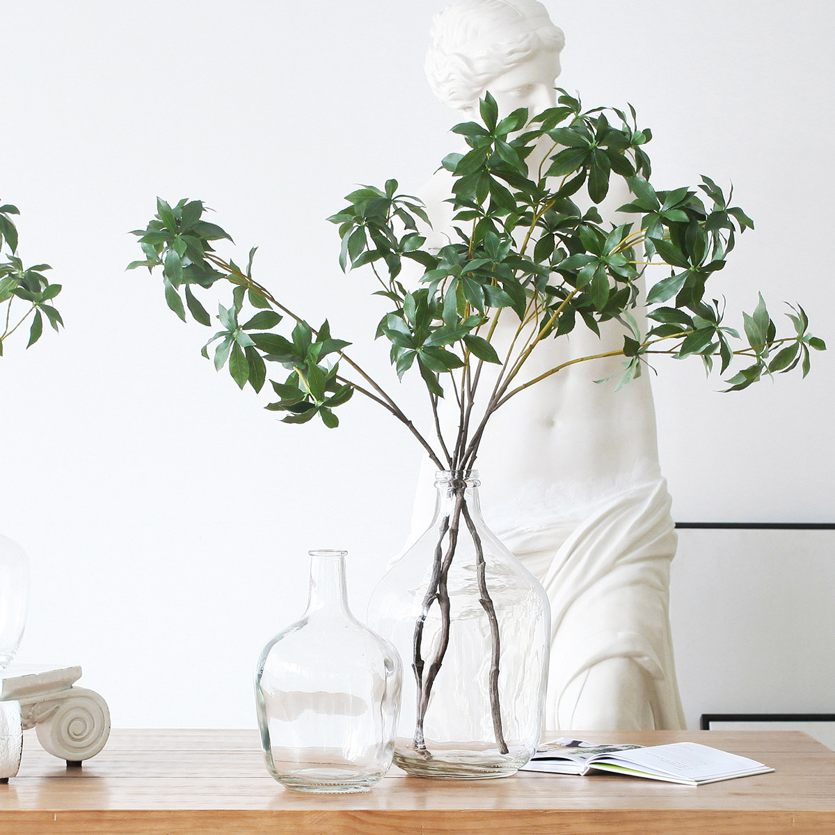 Sicilian simulation flower horse drunk wood Japanese hanging bell green leafy branches flower arrangement matching with home living room decoration pendulum-Taobao