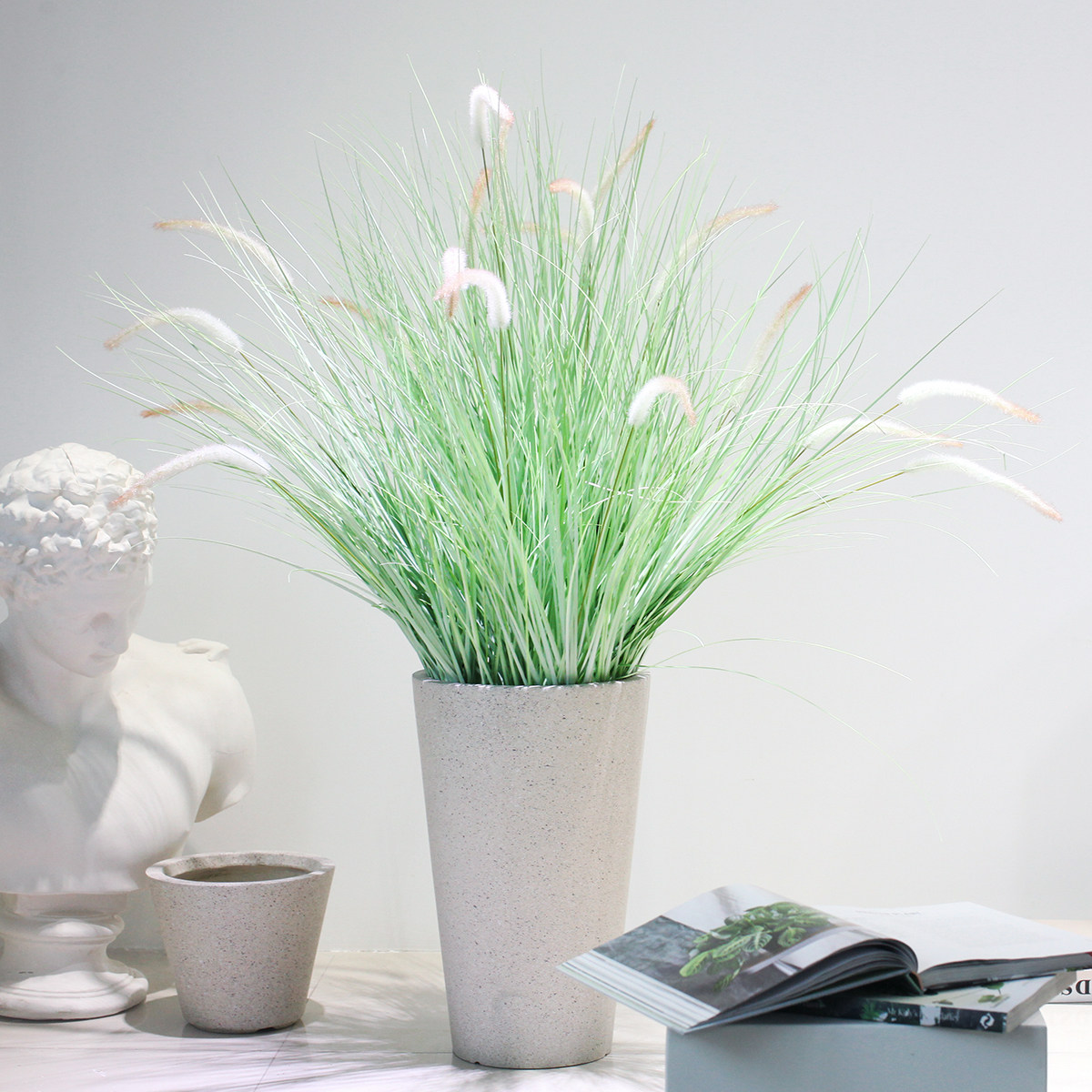 Sicilian emulation plant Regrass dog tail grass potted bonsai shop decorated with swaying pieces shop window display green plant-Taobao