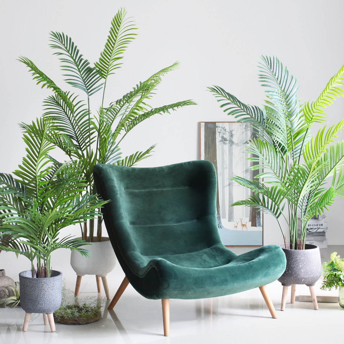 Sicilian simulation green plant scattered sunflower modern minimalist indoor floor plant large potted home office decoration