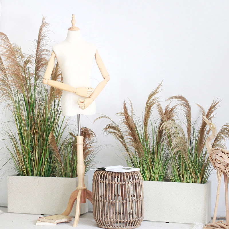 Sicilian Emulation Plant Natural Reed Potted Plant Indoor Large Decorative Swing Accessories Clothing Shop Dining Room to Build Green Plant