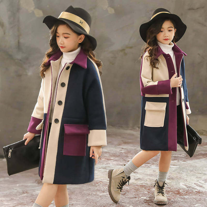 Girls'fur coats autumn winter 2022 new Korean version Children's girls The girls' foreign pie in the long version of the children's big clothes