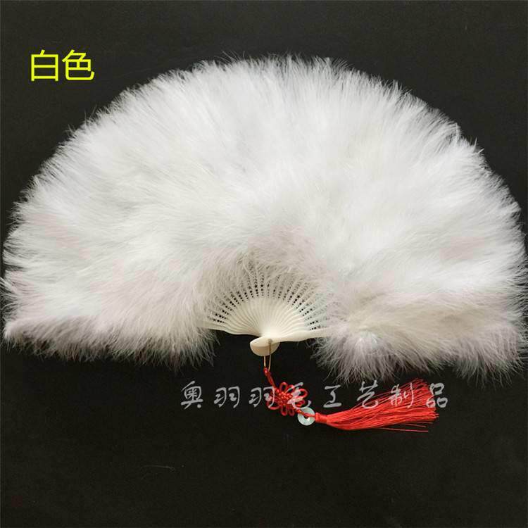Декоративный веер 戏曲表演大号厘米羽毛砍樵30刘海扇子标准加厚50*舞蹈扇全绒