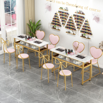 Nail table and chair set single double small European marble new net red nail table special price economy
