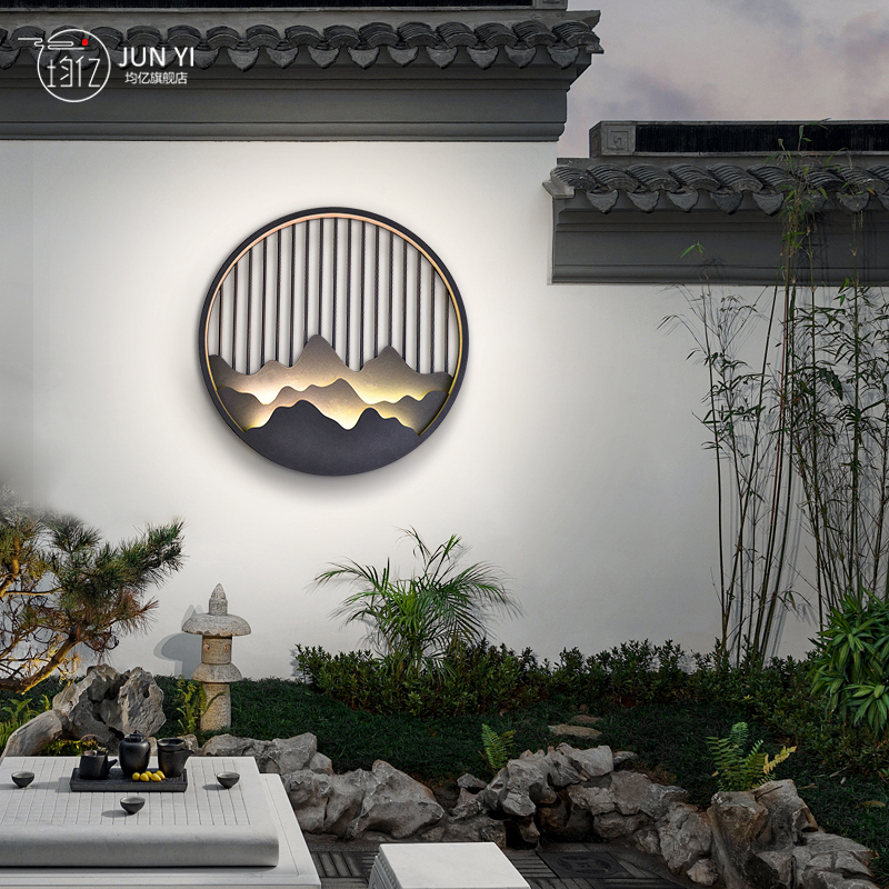 Outdoor Wall Lamp Waterproof Courtyard Lamp New Chinese Style Gate External Wall Lamp Outdoor Villa Garden View Balcony Wall Lamp